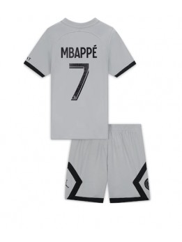 Paris Saint-Germain Kylian Mbappe #7 Auswärts Trikotsatz für Kinder 2022-23 Kurzarm (+ Kurze Hosen)